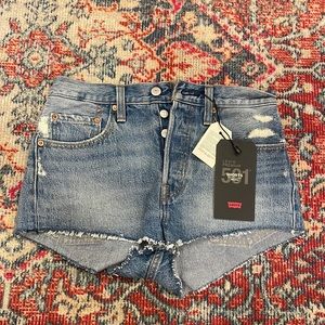 Levi’s 501 Shorts Micro Non-Stretch High Rise Super Short Denim